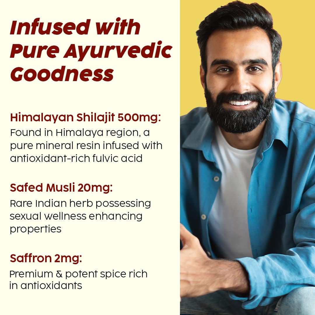 Plix Pure Himalayan Shilajit 250mg – Orange Flavor Effervescent Tablets with Safed Musli & Saffron