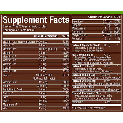 plnt Fermented Whole Food MenaTMs 50+ Multivitamin - 60 Veg Capsules