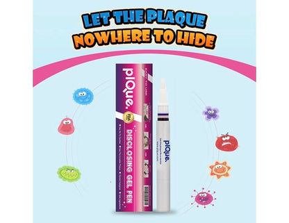 PLQUE Disclosing Gel Pen – Plaque Detector for Brushing (90 Uses)