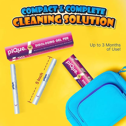 PLQUE Disclosing Gel Pen – Plaque Detector for Brushing (90 Uses)