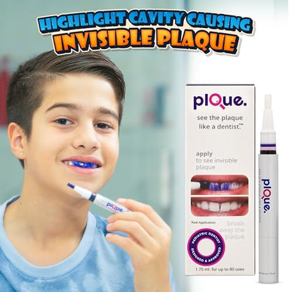PLQUE Disclosing Gel Pen – Plaque Detector for Brushing (90 Uses)