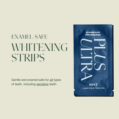 Plus Ultra Mint Flavored Teeth Whitening Strips – Eco-Friendly, Vegan, 14-Day Treatment