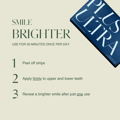 Plus Ultra Mint Flavored Teeth Whitening Strips – Eco-Friendly, Vegan, 14-Day Treatment