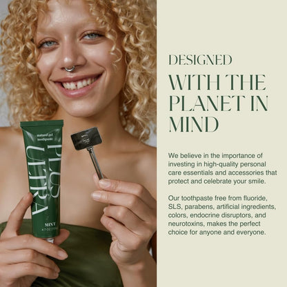 Plus Ultra Fluoride-Free Gel Toothpaste - Aluminum Tube, SLS Free, USA