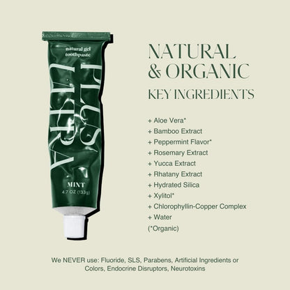 Plus Ultra Fluoride-Free Gel Toothpaste - Aluminum Tube, SLS Free, USA