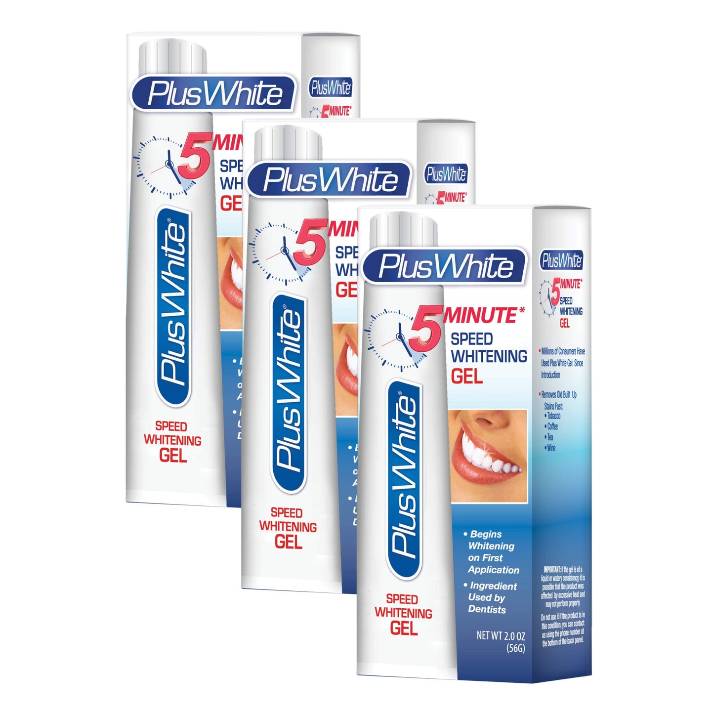 Plus White Speed Whitening Gel - 5-Minute Teeth Whitening (Pack of 3) | Dentist-Approved
