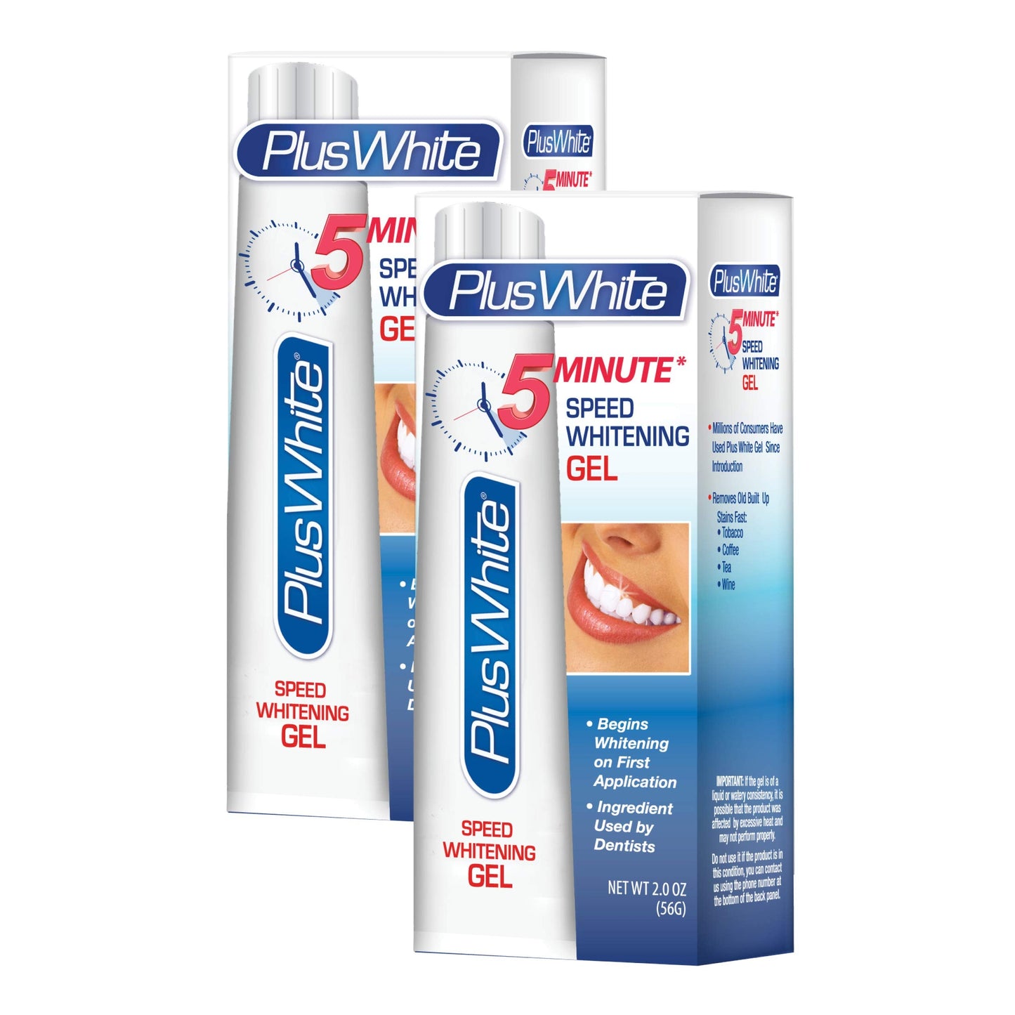 Plus White Speed Whitening Gel - 5 Minute Teeth Whitening (2 oz, Pack of 2)