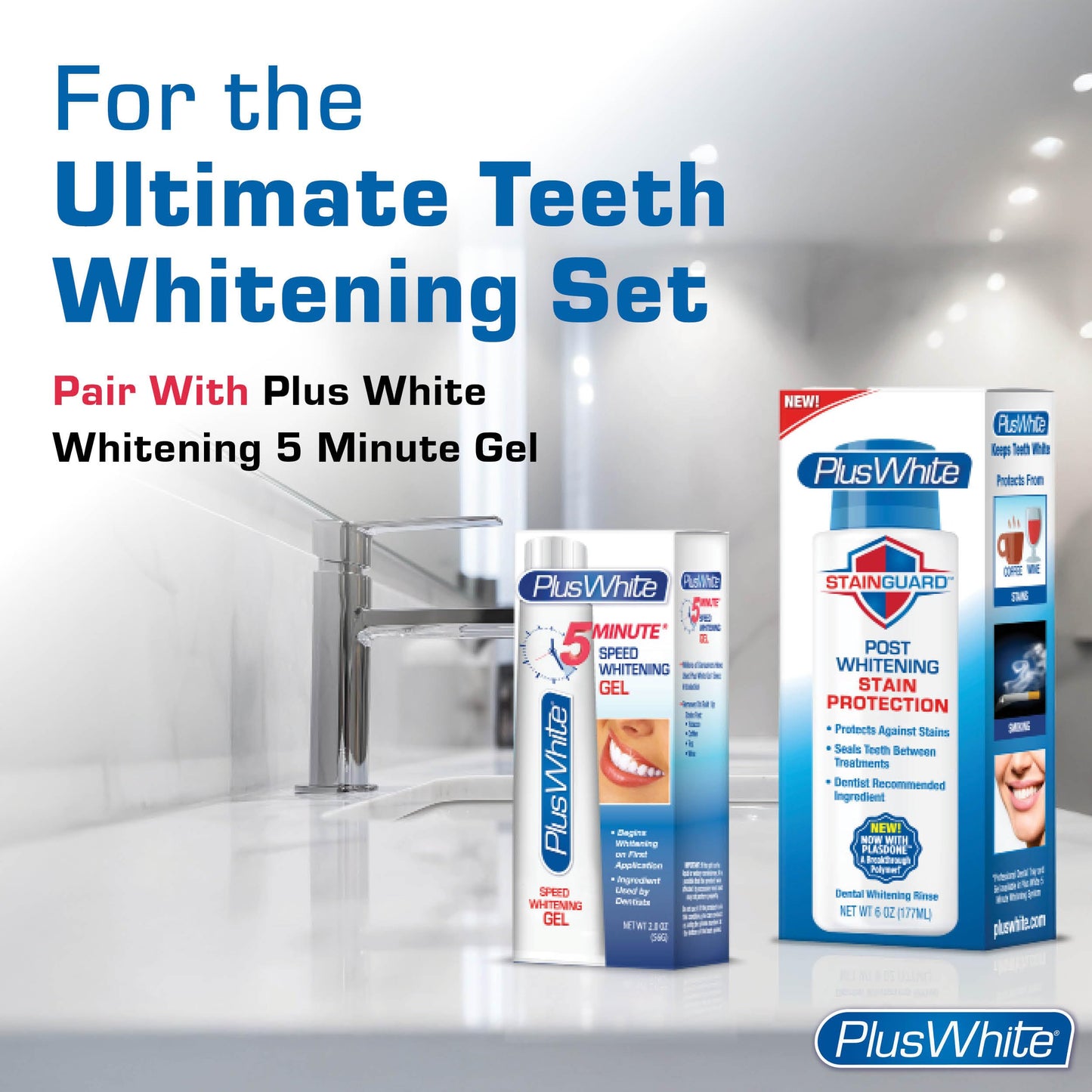 Plus White Post Whitening Stain Rinse 6 oz – Dentist Recommended Mouthwash