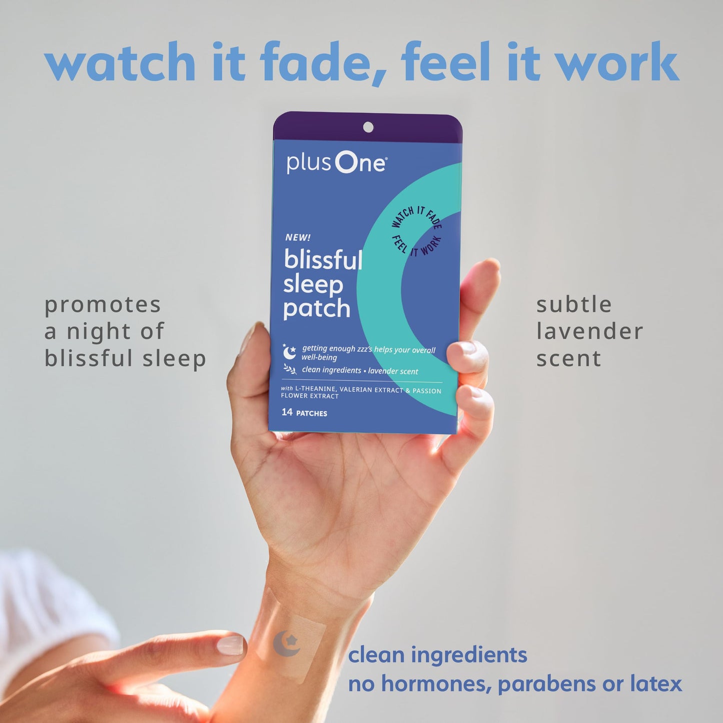 plusOne Blissful Sleep Patch – Magnesium & L-Theanine for Relaxation & Sleep