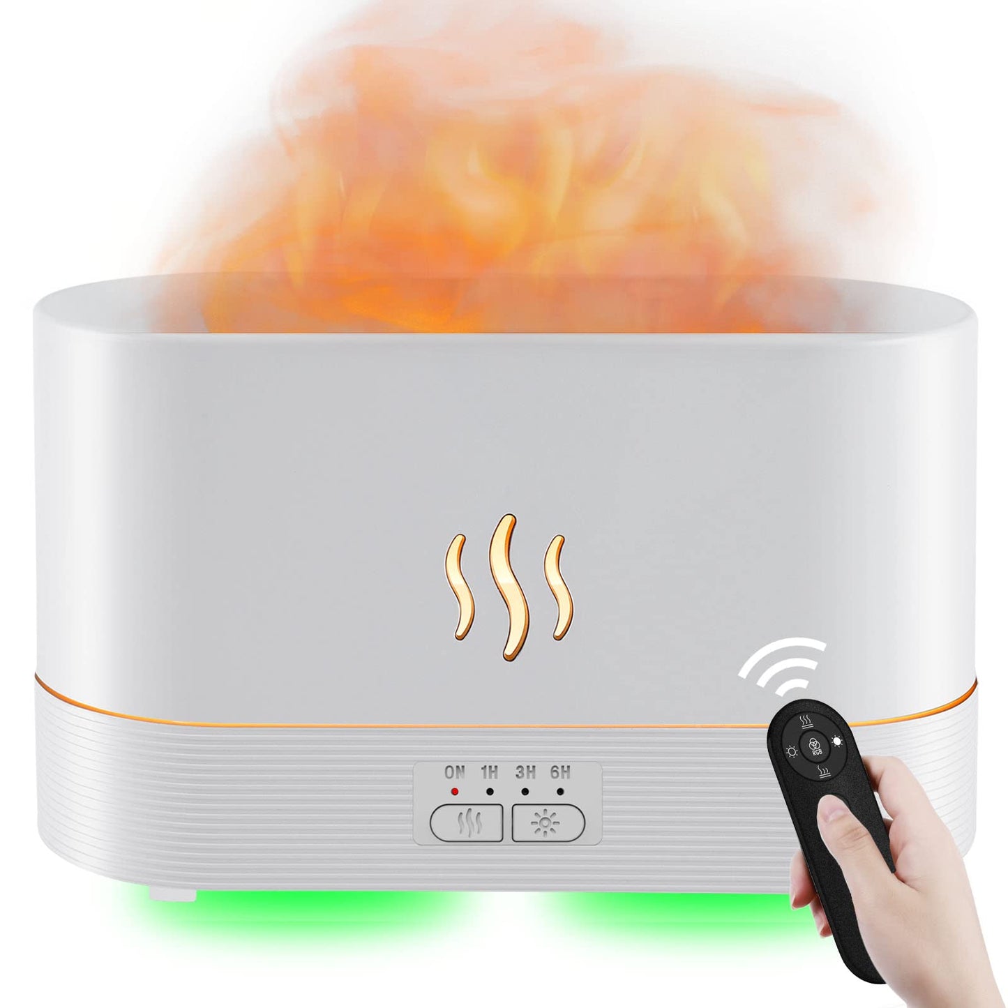 PLUWEL Flame Diffuser 300ML - Large Room Aroma Diffuser with RGB Light & Remote
