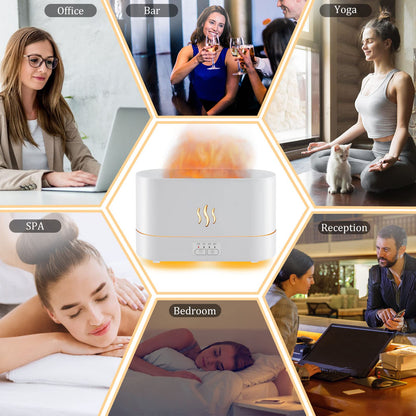 PLUWEL Flame Diffuser 300ML - Large Room Aroma Diffuser with RGB Light & Remote