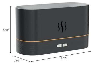 PLUWEL Flame Diffuser Humidifier – Auto Off, 180ml, Realistic Flame LED, 2 Brightness Modes