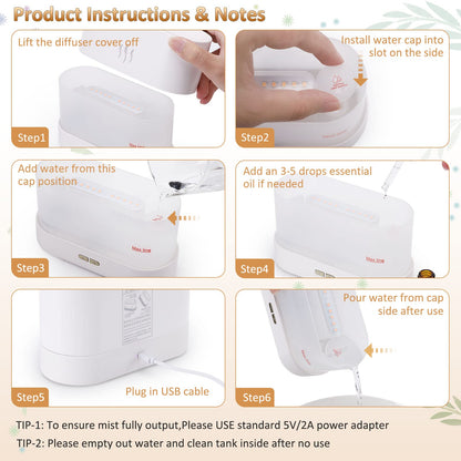 PLUWEL Flame Diffuser Humidifier – Auto Off, 180ml, Realistic Flame LED, 2 Brightness Modes