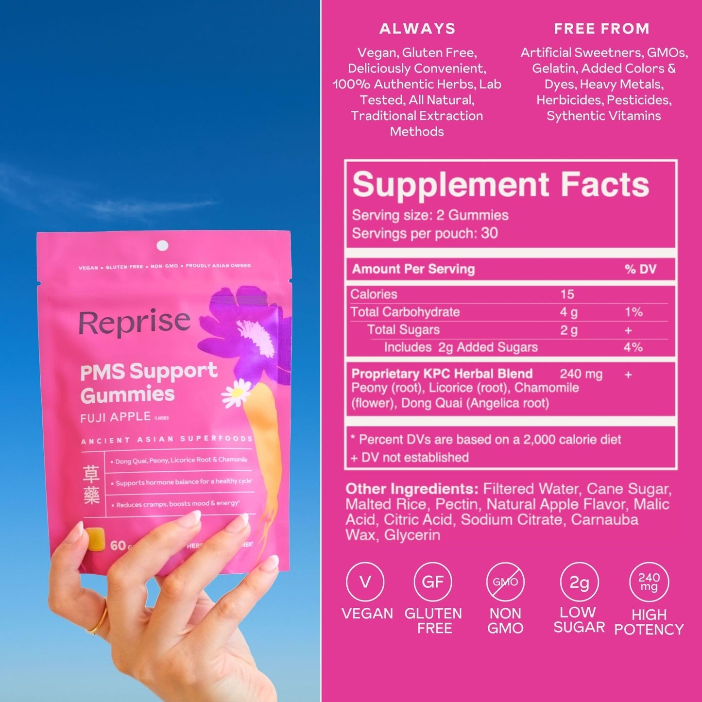 PMS Support Gummies for Women - Hormone Balance, Healthy Cycle | 60 Gummies