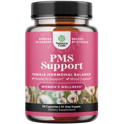 PMS Support for Women – Hormone Balance & Menstrual Comfort (DIM, Chasteberry, Black Cohosh) – 30 Count