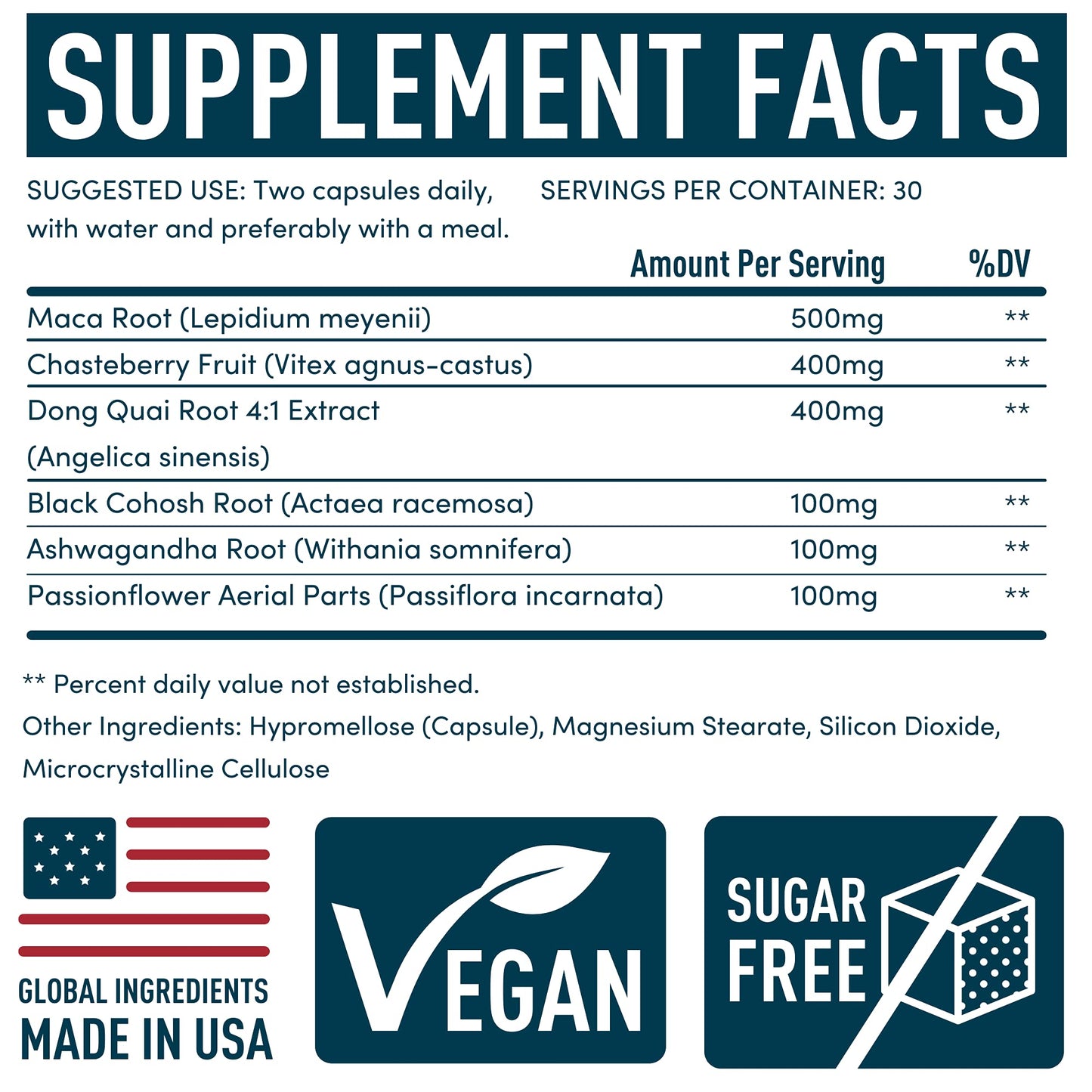 PMS Support Supplement for Women | Chasteberry, Maca & Ashwagandha | Mood & Hormone Balance | 60 Vegan Capsules