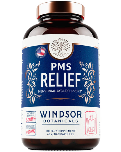 PMS Support Supplement for Women | Chasteberry, Maca & Ashwagandha | Mood & Hormone Balance | 60 Vegan Capsules