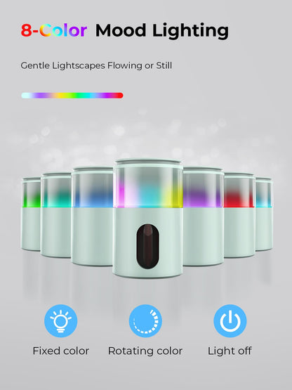 Pmsusoow Waterless Essential Oil Diffuser – Mini Battery Scent Diffuser, 9 LED Colors