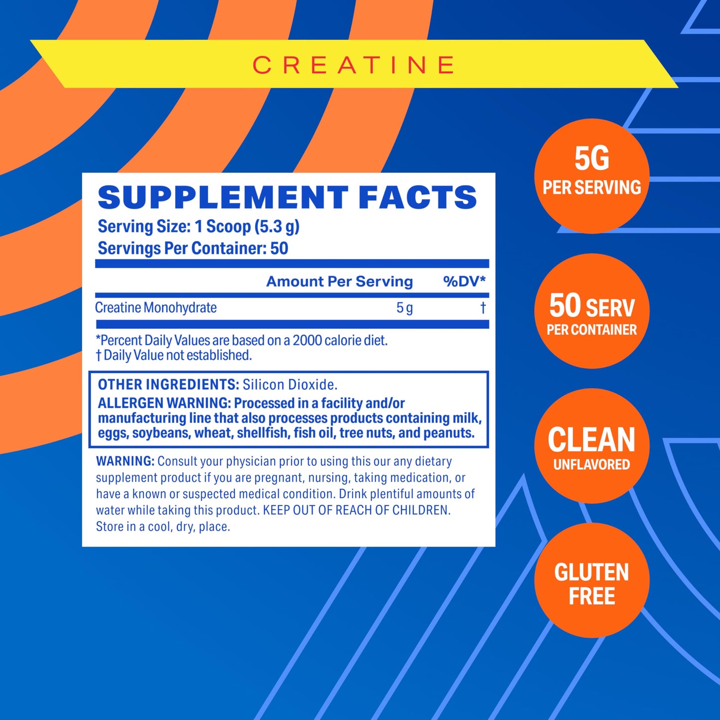 Podium Nutrition Solos Creatine Monohydrate – 50 Servings, Unflavored | Boost Athletic Performance