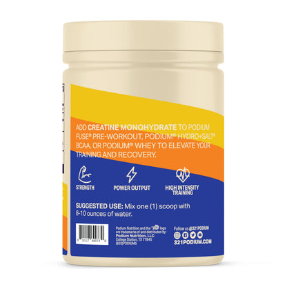 Podium Nutrition Solos Creatine Monohydrate – 50 Servings, Unflavored | Boost Athletic Performance