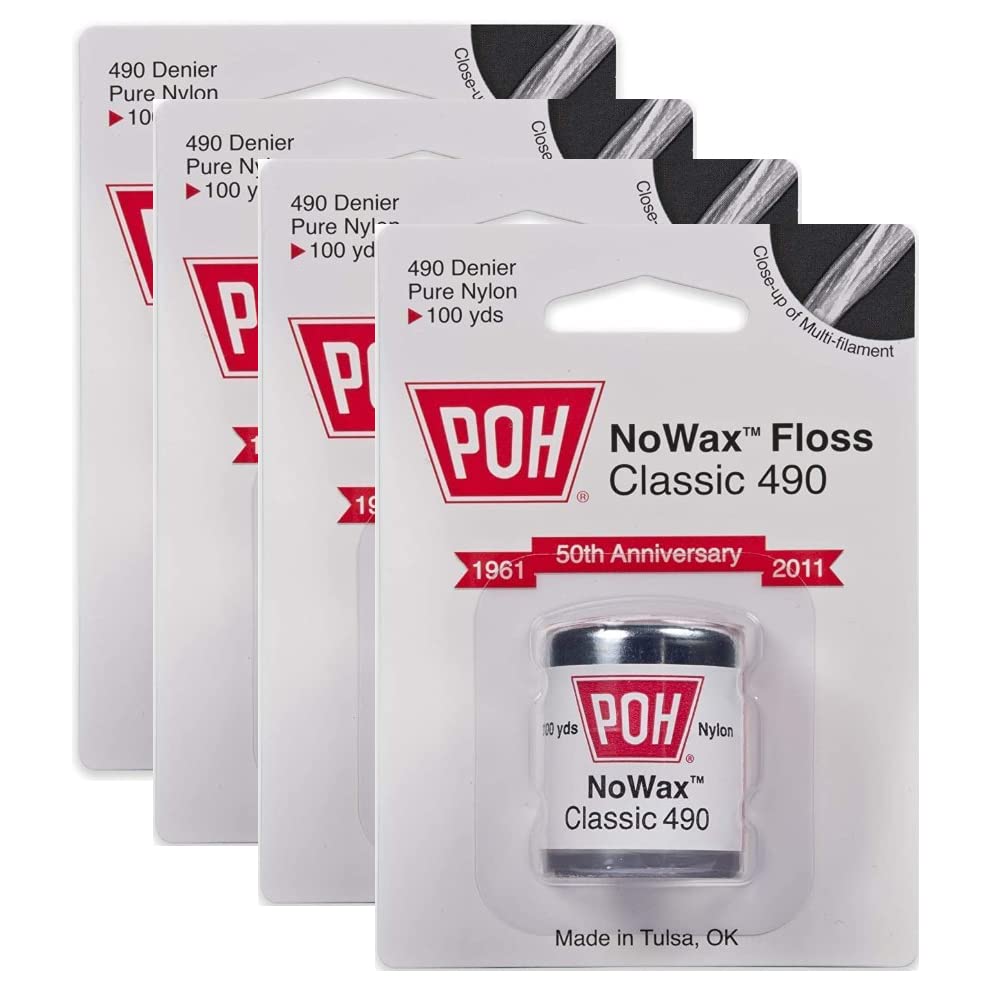 POH Dental Floss Unwaxed – 100 Yard 4 Pack | Nylon Multi-Filament