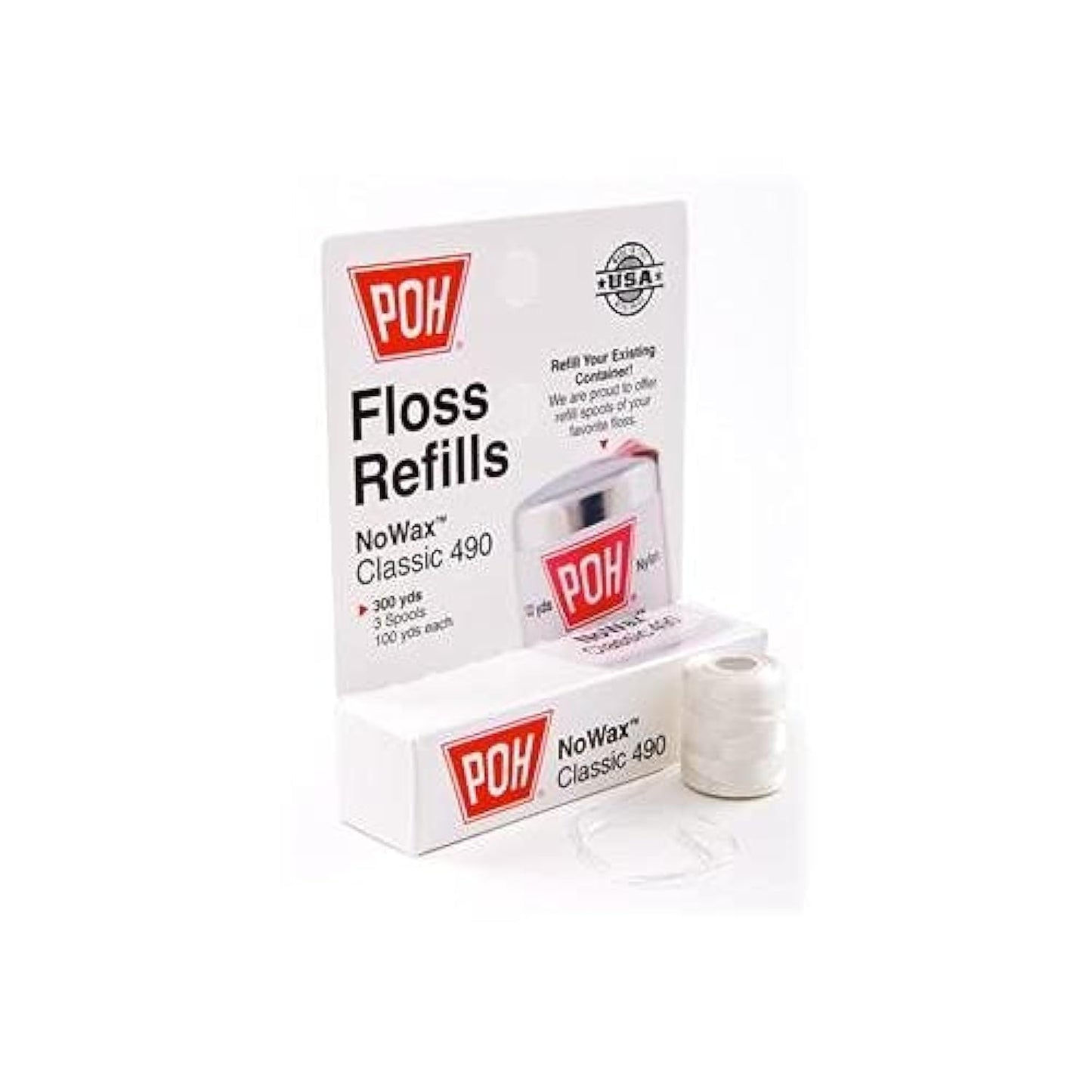POH Floss Refills NoWax Classic 490 – 300yds (3 Spools, 100yds each)