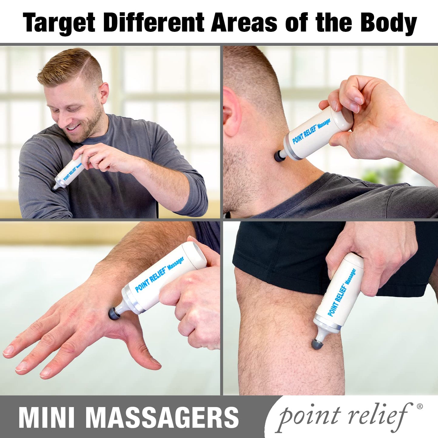 Point Relief 14-1050 Mini Massager — Handheld Targeted Massage Therapy