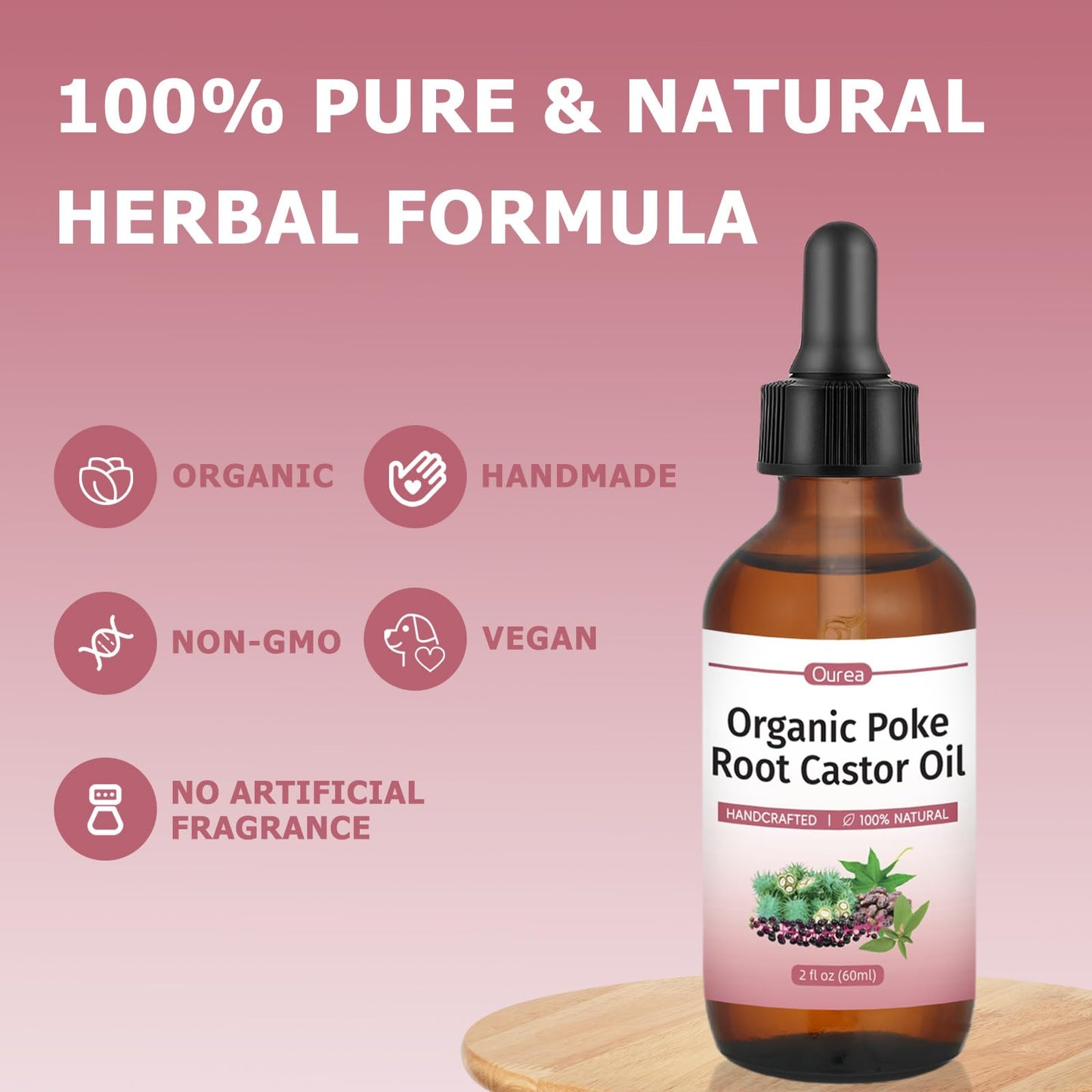 Organic Poke Root Castor Oil – 2 fl oz | Lymphatic Support & Women’s Health