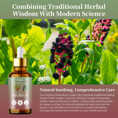 Organic Poke Root Castor Oil for Lymphatic Support – 60 ml (2.03 oz)