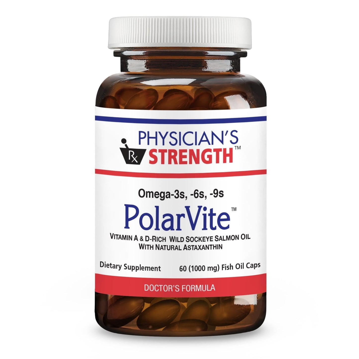 Physician's Strength PolarVite – 60 Gelcaps, Wild Sockeye Salmon with Astaxanthin, Vitamin A & D
