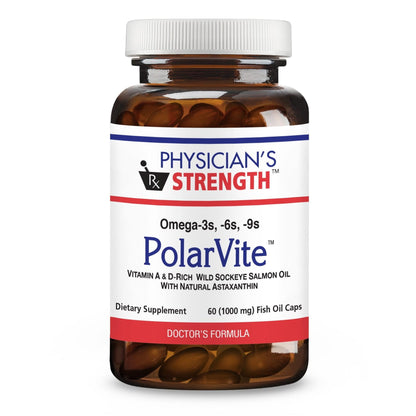Physician's Strength PolarVite – 60 Gelcaps, Wild Sockeye Salmon with Astaxanthin, Vitamin A & D