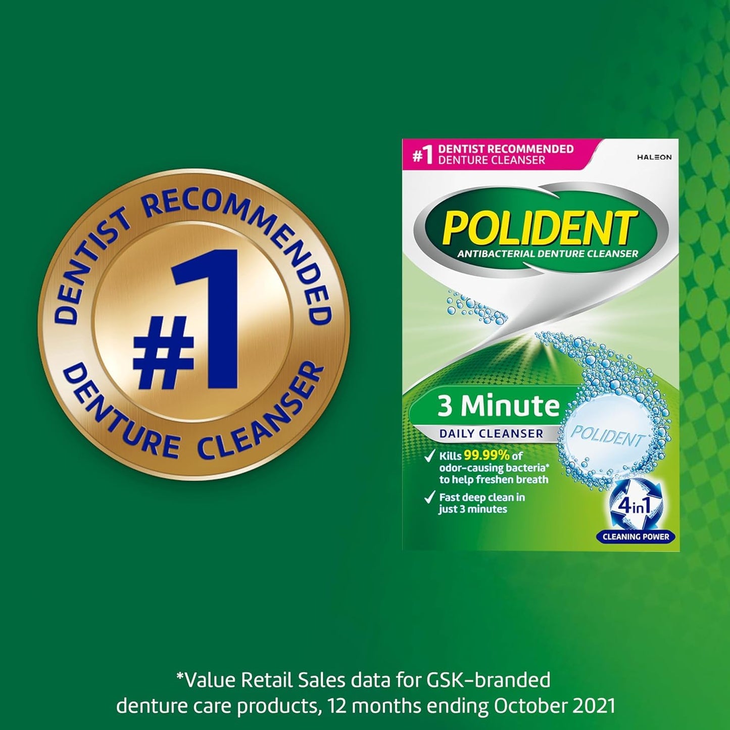 Polident Smokers Denture Cleanser Tablets - 120 Count | Pack of 1