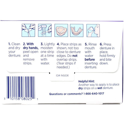 Super Poligrip Comfort Seal Denture Adhesive Strips, 40 Count (Pack of 5) – Zinc-Free, 12-Hour Hold