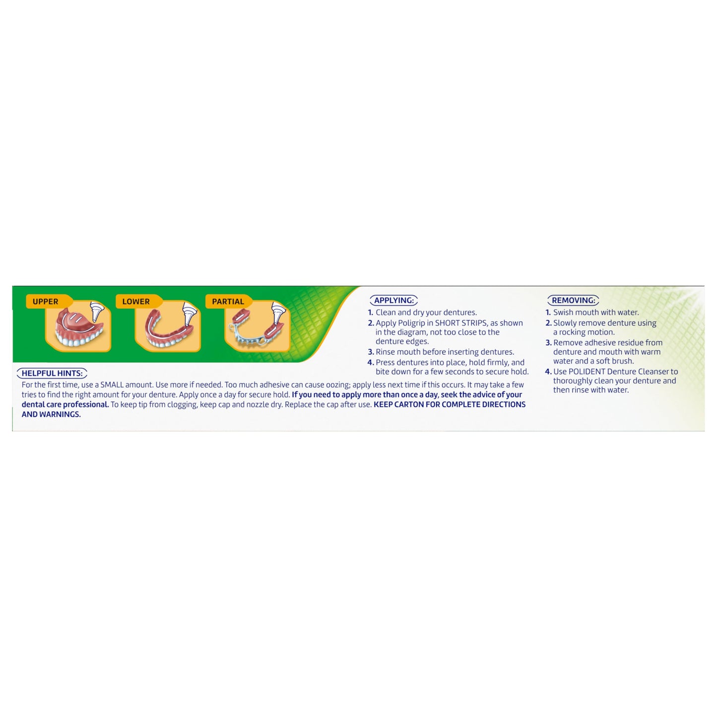 Poligrip Power Max Power Hold + Fresh Denture Cream – Premium Peppermint, 2.2 oz x 4