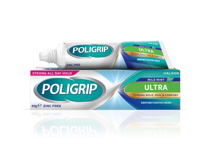 Poligrip Ultra Denture Fixative Cream 40 g – All-Day Hold