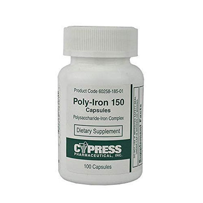 Poly-Iron 150 Capsules – Compare to Niferex 150, 100 ea