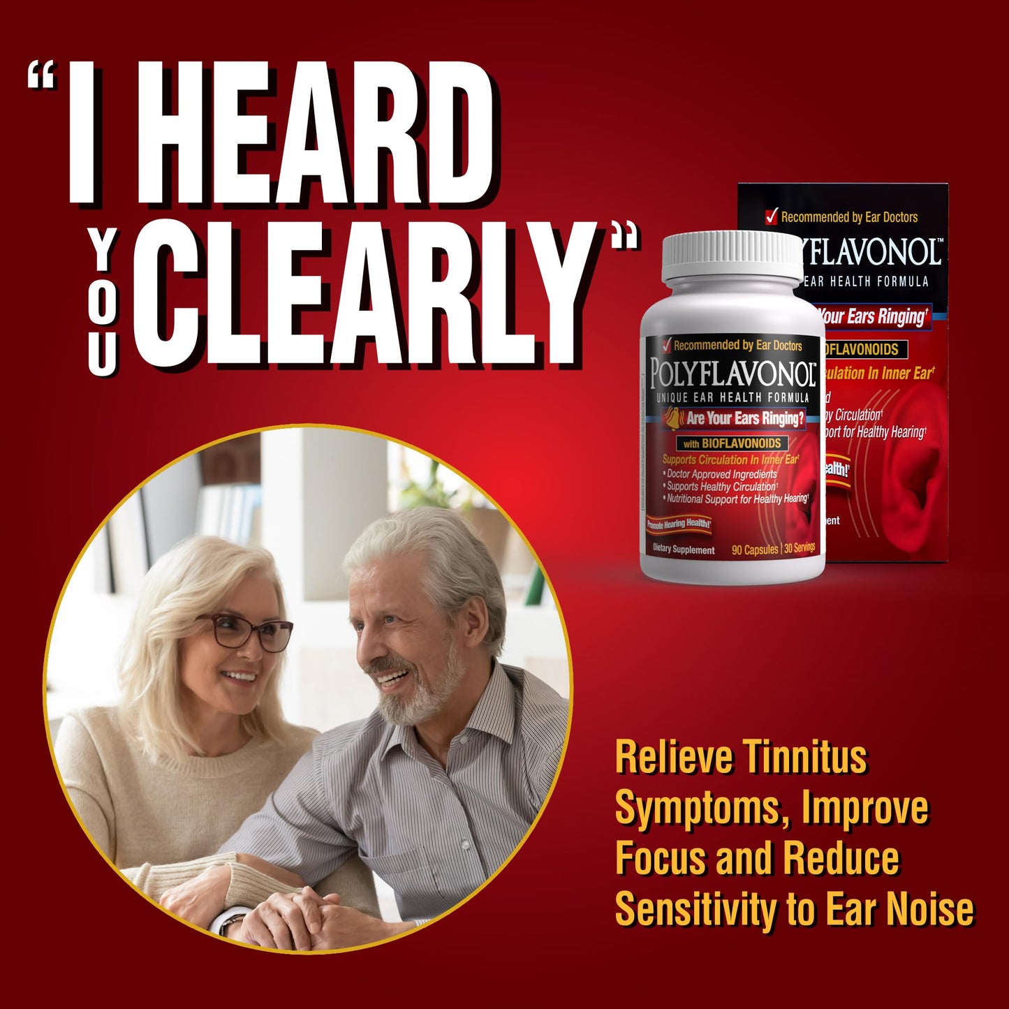 Polyflavonol Ear Health Formula – Tinnitus Relief & Hearing Support (90 Capsules)
