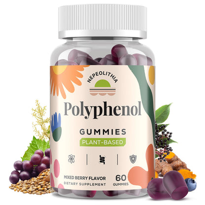 Polyphenol Gummies – Plant-Based Formula with Resveratrol, Elderberry & Turmeric (60 Gummies)