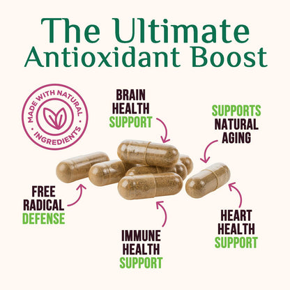 Resveratrol 1800mg - Extra Strength Antioxidants | Immune & Heart Health | 120 Vegan Capsules