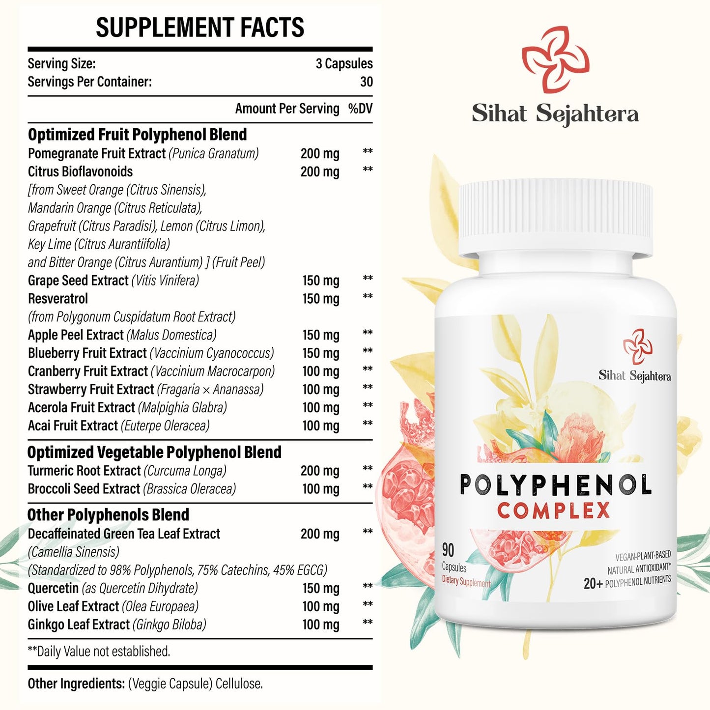 67,500 MG Polyphenols Supplement – Powerful Antioxidants (90 Capsules)