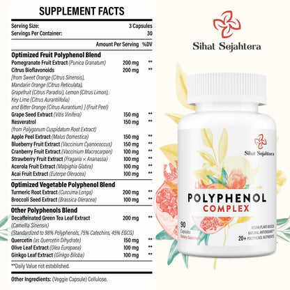 67,500 MG Polyphenols Supplement – Powerful Antioxidants (90 Capsules)