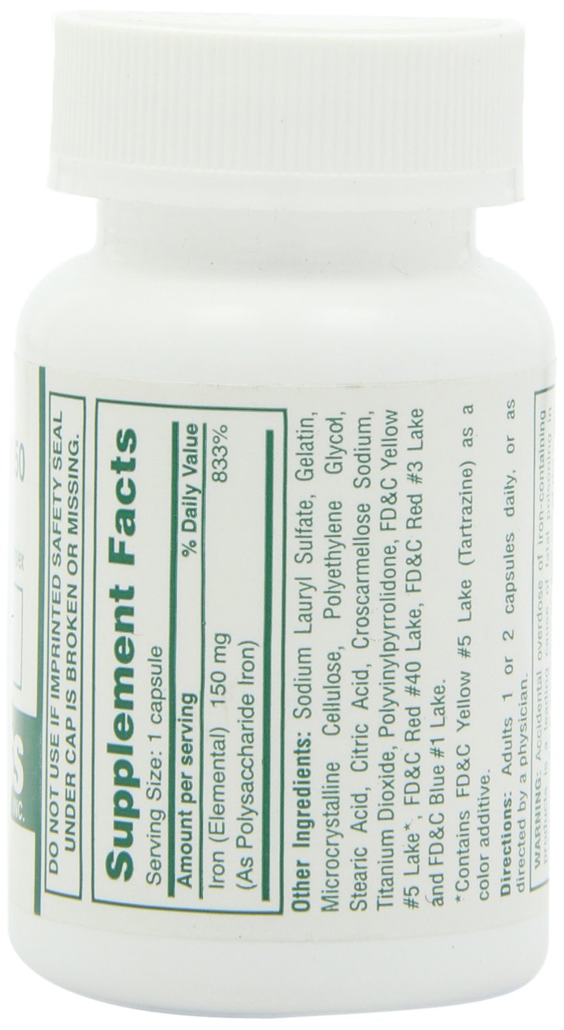 Poly Iron Capsules 150 mg - Dietary Supplement (100 caps) | Cypress Pharmaceutical #185-01