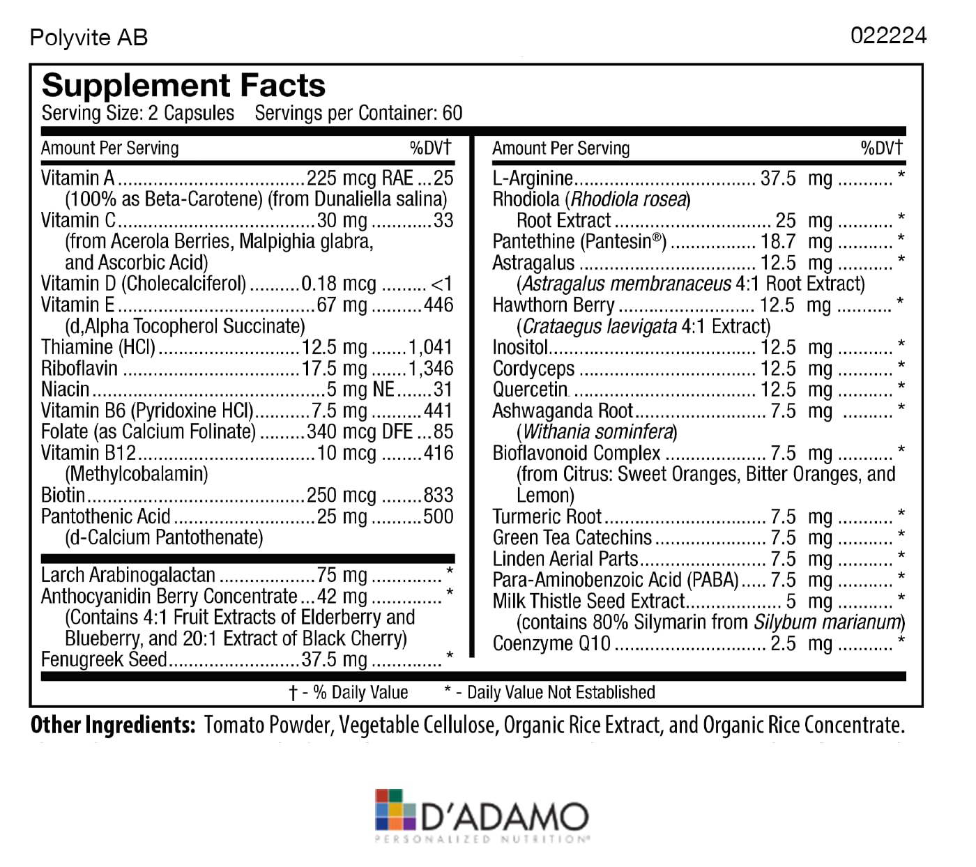 D'Adamo Personalized Nutrition - Optimal Health Stack (Blood Type AB)