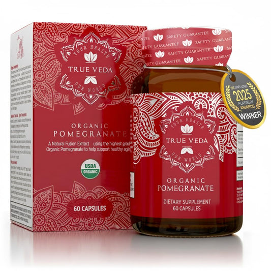 True Veda Organic Pomegranate Extract Supplement – USDA Organic, 60 Vegan Capsules BritishVita | Premium UK Vitamins & Wellness Supplements