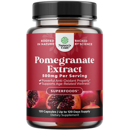 Pomegranate Antioxidant Supplement by Reds – Heart Health & Joint Support (120ct)