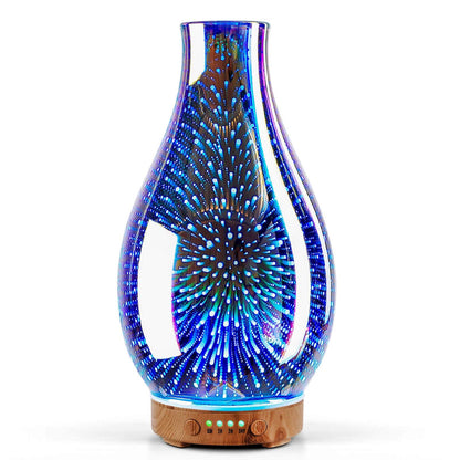 Porseme 100ml Essential Oil Diffuser – 3D Glass Ultrasonic Humidifier with Auto Shut-Off (BPA Free)
