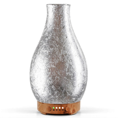 Porseme 100ml Silver-Plated Volcano Diffuser - BPA Free, 7 LED Colors, Waterless Auto-Off