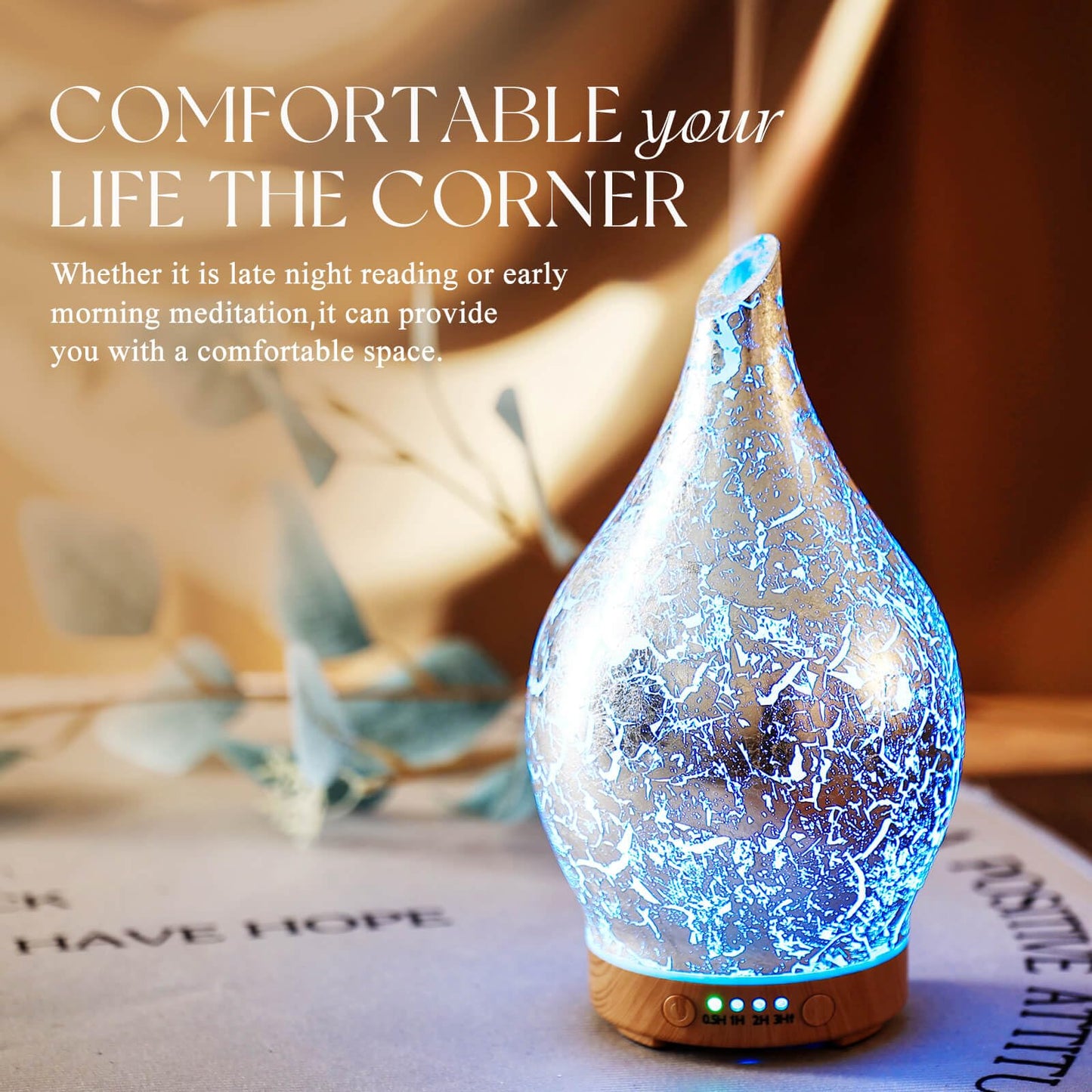 Porseme 150ml Glass Essential Oil Diffuser | Ultrasonic Humidifier, Auto Shut-Off