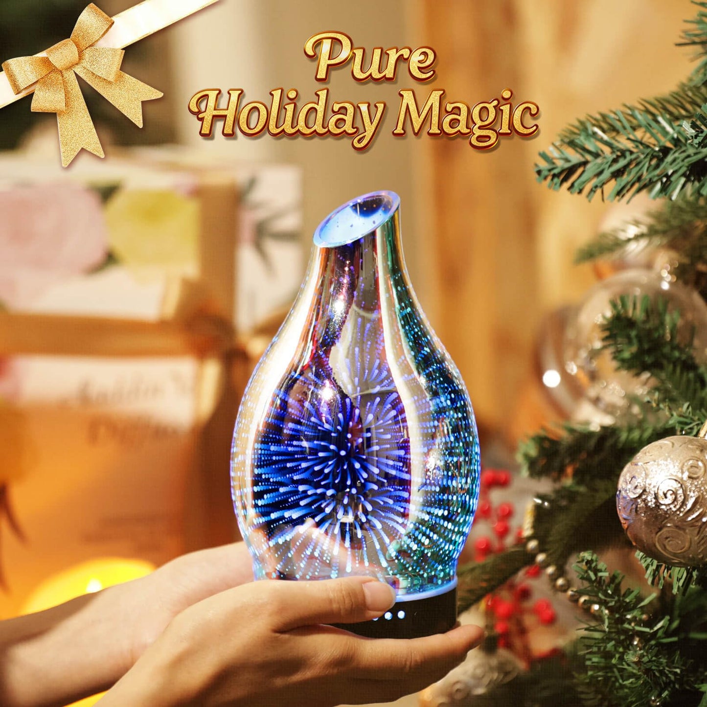 Porseme 150ml Glass Essential Oil Diffuser – 7-Color LED, Auto-Off, Ultrasonic Mist