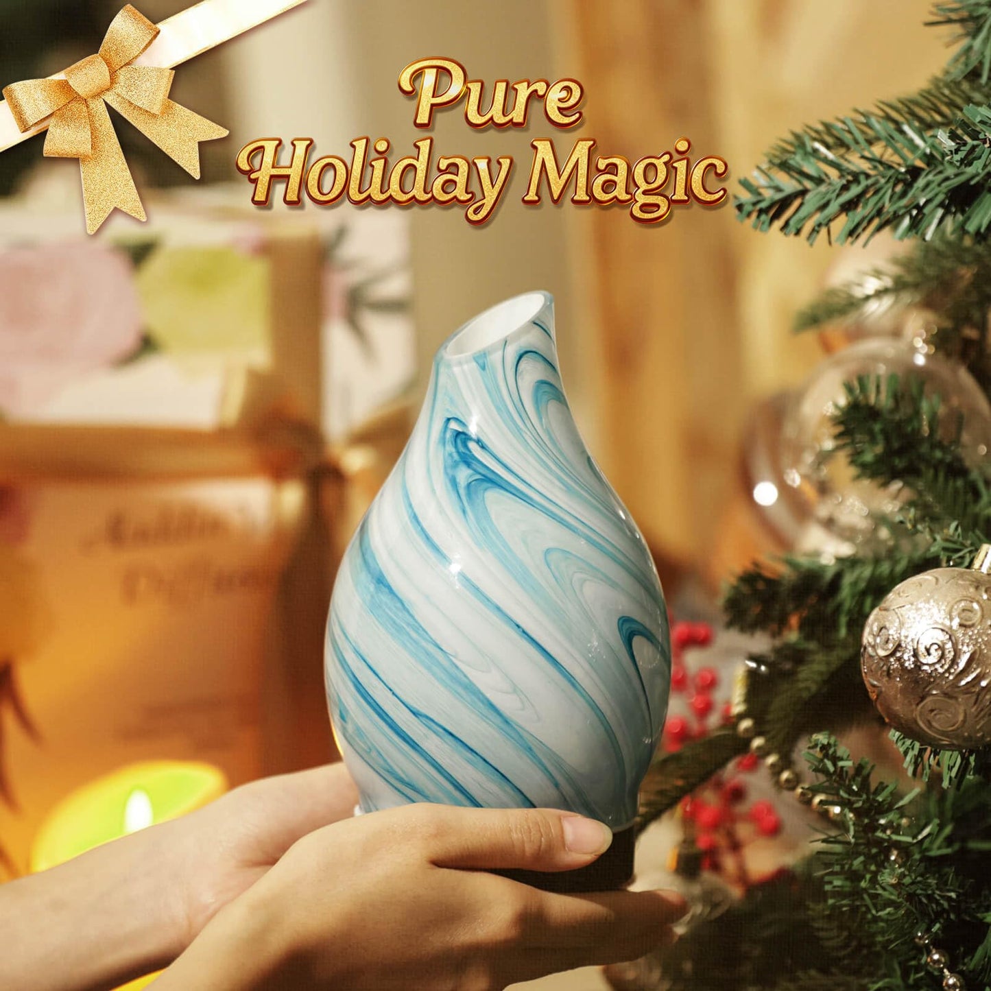 Porseme 150ml Glass Color Changing Essential Oil Diffuser - Ultrasonic Humidifier with Auto-Off